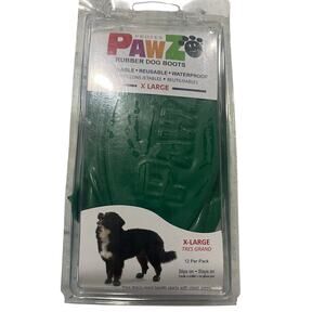 Protex Pawz Rubber Dog Boots, X-Large size, containing 12 boots per pack Green